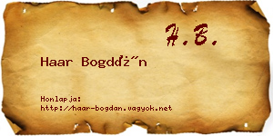Haar Bogdán névjegykártya